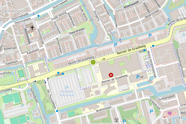 Ambulance-melding op Reinier de Graafweg, Delft op 11 juni, kaart-overzicht