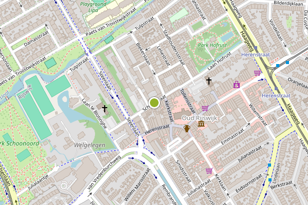 Ambulance-melding op Schoolstraat, Rijswijk op 12 juni, kaart-overzicht
