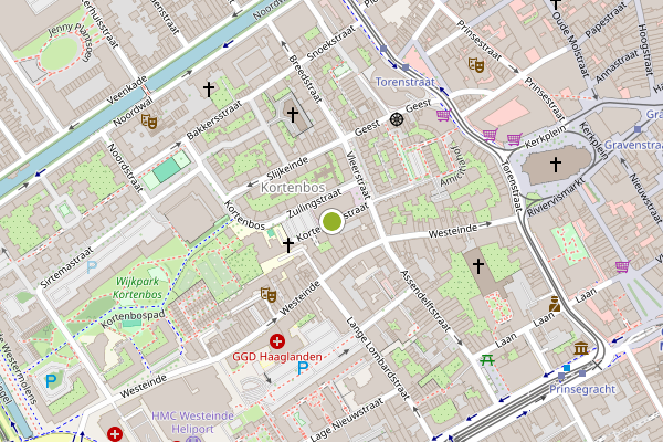 Ambulance-melding op Korte Vleerstraat, Den Haag op 12 juni, kaart-overzicht
