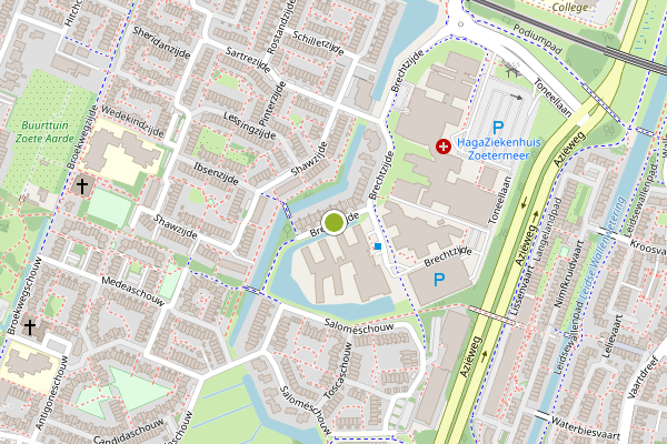 Ambulance-melding op Brechtzijde, Zoetermeer op 12 juni, kaart-overzicht