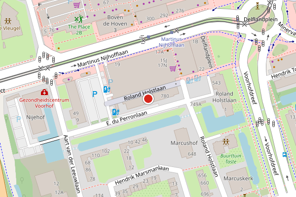 Brandweer-melding op E. du Perronlaan, Delft op 12 juni, kaart-overzicht