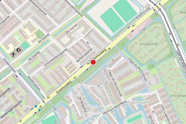 Brandweer-melding op Erasmusweg, Den Haag op 13 juni, kaart-overzicht