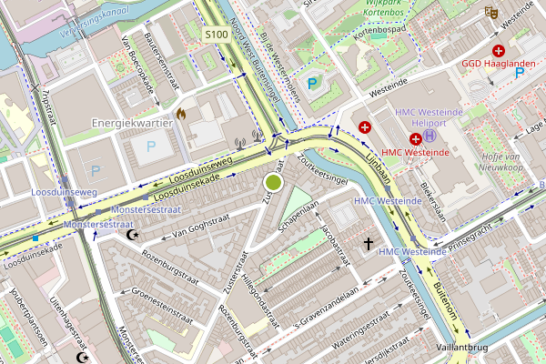 Ambulance-melding op Zusterstraat, Den Haag op 13 juni, kaart-overzicht