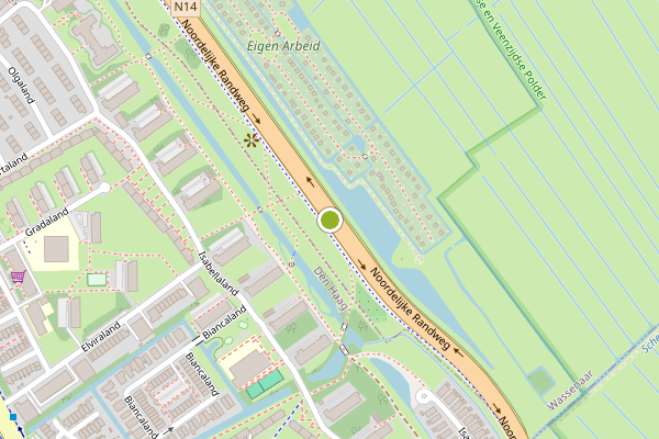 Ambulance-melding op Noordelijke Randweg, Wassenaar op 13 juni, kaart-overzicht