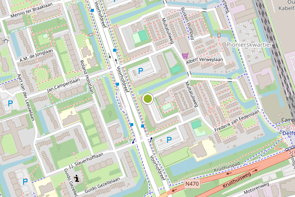 Ambulance-melding op Lodewijk van Deysselhof, Delft op 13 juni, kaart-overzicht