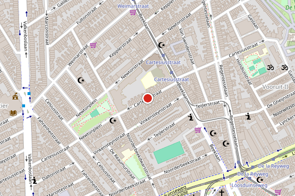Brandweer-melding op Cartesiusstraat, Den Haag op 13 juni, kaart-overzicht