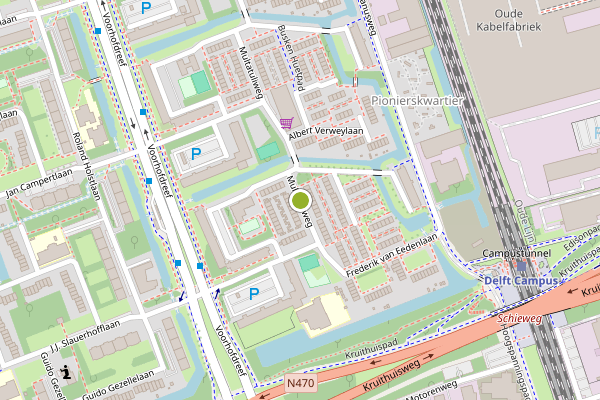 Ambulance-melding op Multatuliweg, Delft op 13 juni, kaart-overzicht