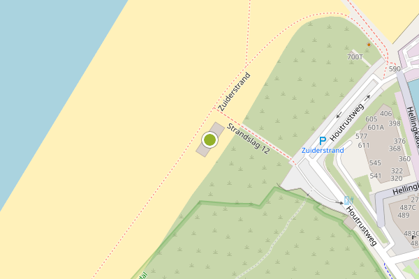 Ambulance-melding op Strand Zuid, Den Haag op 13 juni, kaart-overzicht