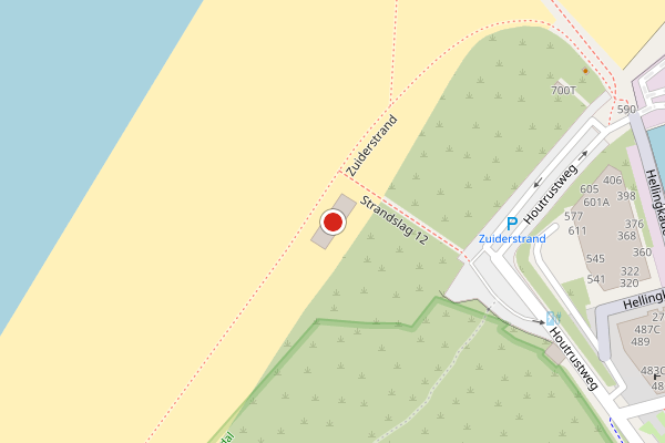 Brandweer-melding op Strand Zuid, Den Haag op 13 juni, kaart-overzicht