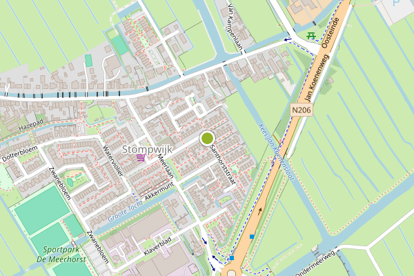 Ambulance-melding op van Santhorststraat, Leidschendam op 13 juni, kaart-overzicht