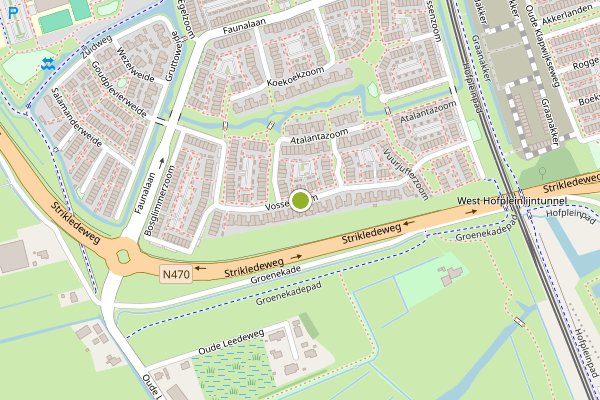 Ambulance-melding op Vossenzoom, Pijnacker op 13 juni, kaart-overzicht