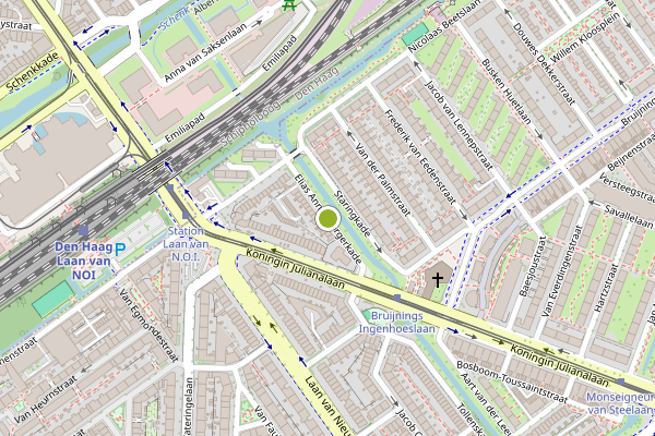 Ambulance-melding op Elias Annes Borgerkade, Voorburg op 14 juni, kaart-overzicht