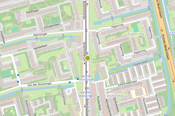 Ambulance-melding op Buitenhofdreef, Delft op 14 juni, kaart-overzicht