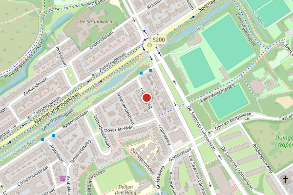 Brandweer-melding op Lupineweg, Den Haag op 14 juni, kaart-overzicht