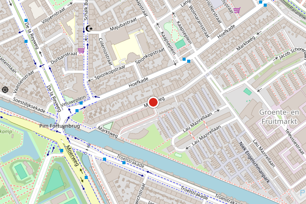 Brandweer-melding op Marktweg, Den Haag op 14 juni, kaart-overzicht