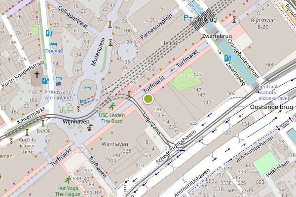 Ambulance-melding op Turfmarkt, Den Haag op 14 juni, kaart-overzicht