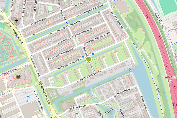 Ambulance-melding op Prof. Krausstraat, Delft op 14 juni, kaart-overzicht