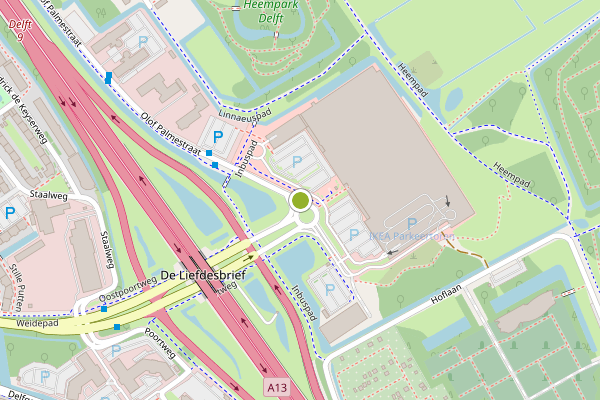 Ambulance-melding op Olof Palmestraat, Delft op 14 juni, kaart-overzicht