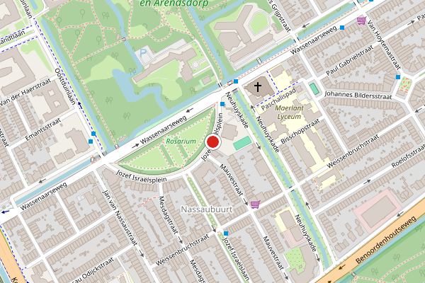 Brandweer-melding op Jozef Israelsplein, Den Haag op 14 juni, kaart-overzicht
