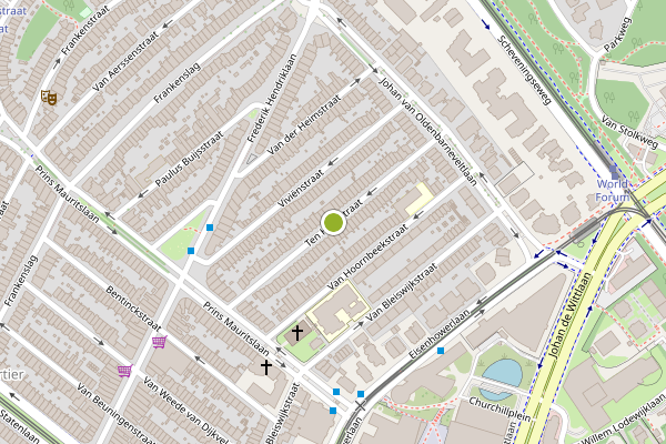 Ambulance-melding op Ten Hovestraat, Den Haag op 15 juni, kaart-overzicht