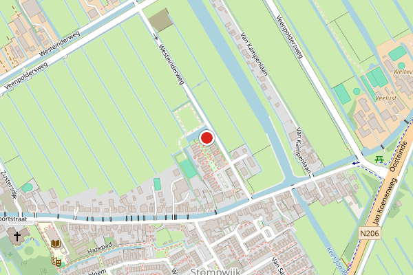Brandweer-melding op Westeinderweg, Leidschendam op 4 mei, kaart-overzicht