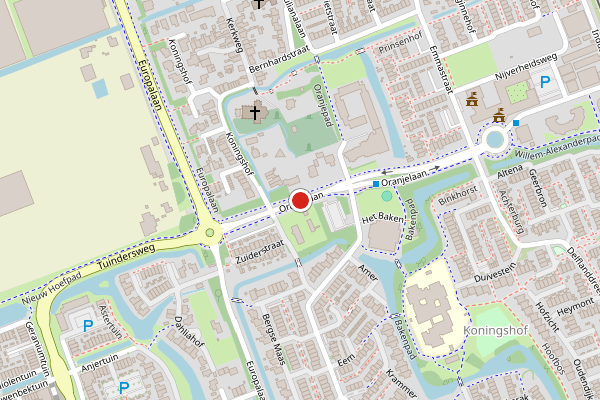 Brandweer-melding op Oranjelaan, Pijnacker op 14 juni, kaart-overzicht