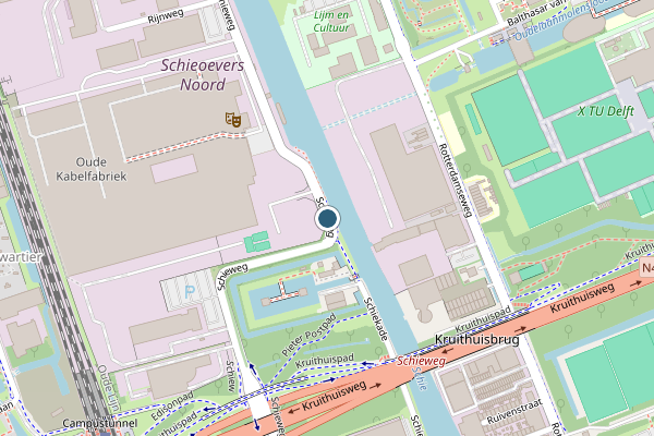 Politie-melding op Schieweg, Delft op 15 juni, kaart-overzicht