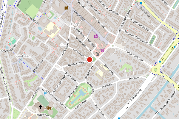 Brandweer-melding op Molenplein, Wassenaar op 2 mei, kaart-overzicht