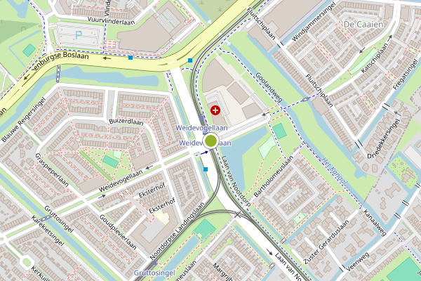 Ambulance-melding op Kiekendiefstraat, Den Haag op 4 mei, kaart-overzicht