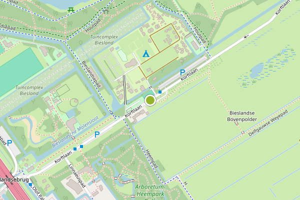 Ambulance-melding op Korftlaan, Delft op 4 mei, kaart-overzicht