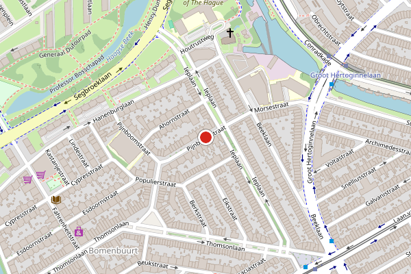 Brandweer-melding op Pijnboomstraat, Den Haag op 15 juni, kaart-overzicht
