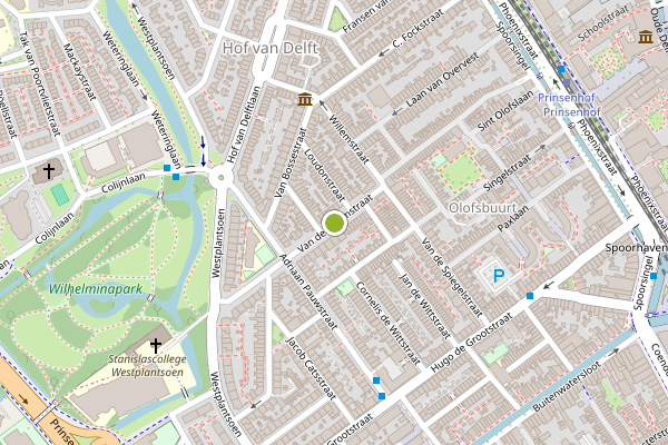 Ambulance-melding op Van der Heimstraat, Delft op 4 mei, kaart-overzicht