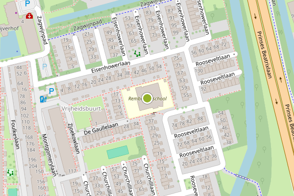 Ambulance-melding op Rooseveltlaan, Delft op 15 juni, kaart-overzicht