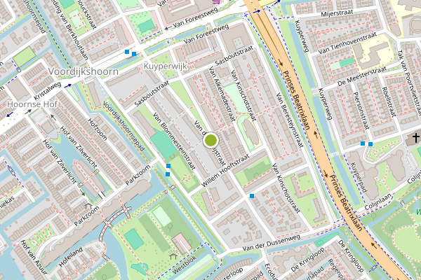 Ambulance-melding op Van der Lelijstraat, Delft op 15 juni, kaart-overzicht