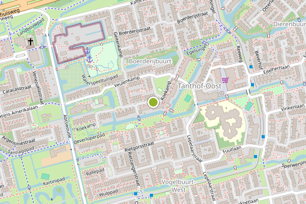 Ambulance-melding op Koekamp, Delft op 4 mei, kaart-overzicht