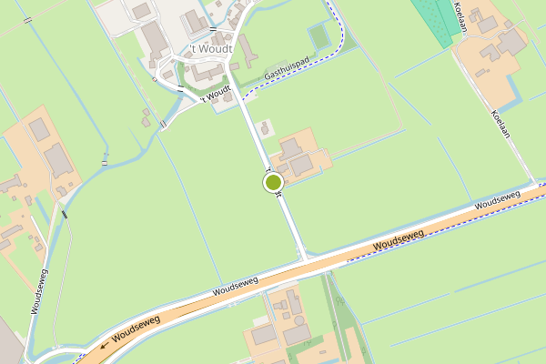 Ambulance-melding op 't Woudt, Schipluiden op 4 mei, kaart-overzicht