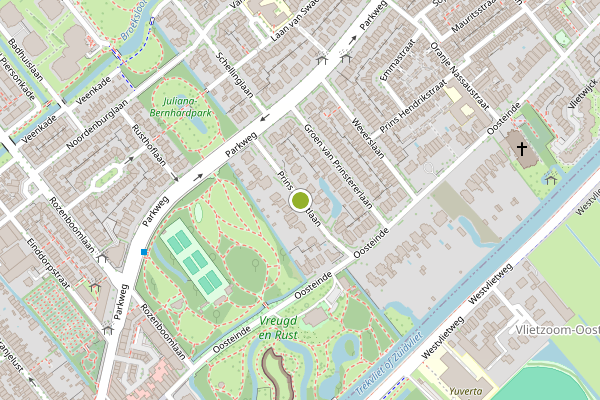Ambulance-melding op Prins Albertlaan, Voorburg op 16 juni, kaart-overzicht