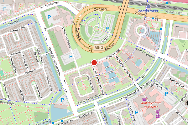 Brandweer-melding op Rontgenlaan, Zoetermeer op 16 juni, kaart-overzicht