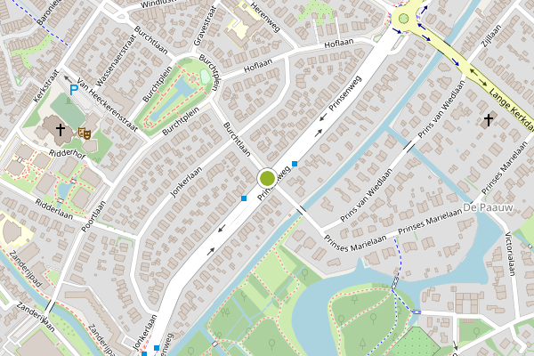Ambulance-melding op Prinsenweg, Wassenaar op 16 juni, kaart-overzicht