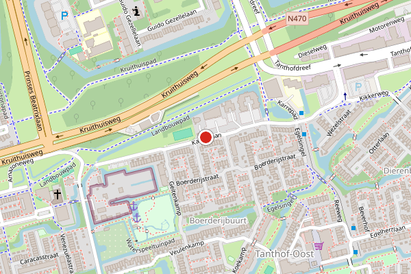 Brandweer-melding op Kalfjeslaan, Delft op 16 juni, kaart-overzicht
