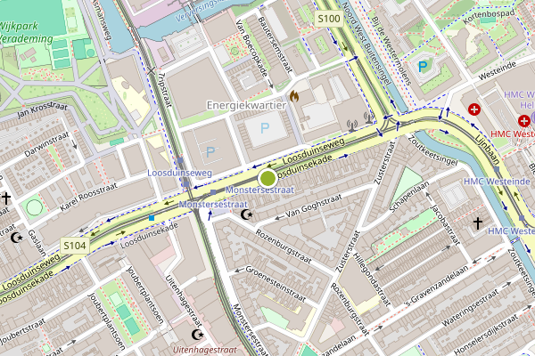 Ambulance-melding op Loosduinsekade, Den Haag op 16 juni, kaart-overzicht