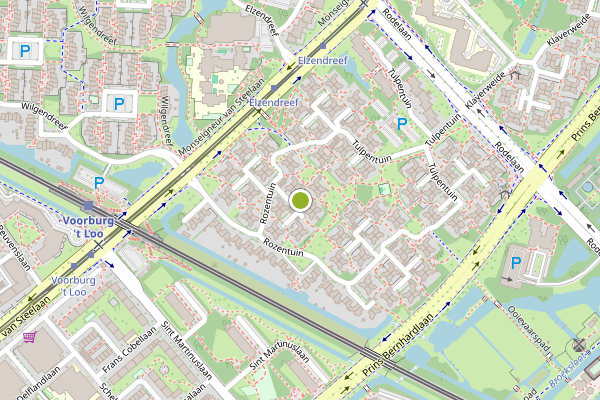 Ambulance-melding op Rozentuin, Voorburg op 16 juni, kaart-overzicht