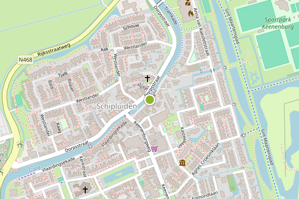 Ambulance-melding op Singel, Schipluiden op 17 juni, kaart-overzicht