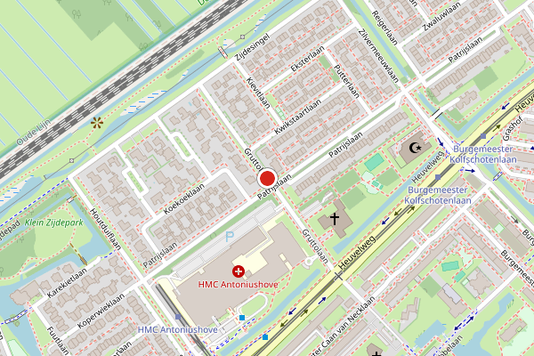 Brandweer-melding op Gruttolaan, Leidschendam op 17 juni, kaart-overzicht
