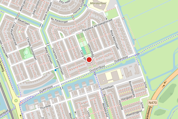 Brandweer-melding op Corry Besselingplantsoen, Pijnacker op 17 juni, kaart-overzicht