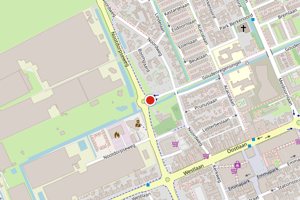 Brandweer-melding op Goudenregensingel, Pijnacker op 17 juni, kaart-overzicht