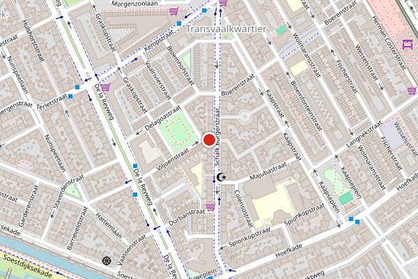 Brandweer-melding op Viljoenstraat, Den Haag op 4 mei, kaart-overzicht