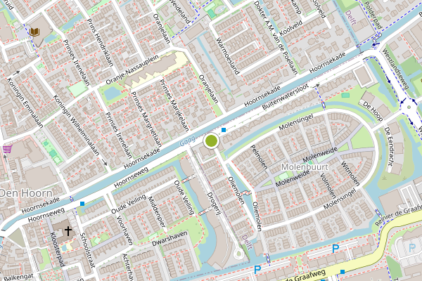 Ambulance-melding op Oliemolen, Delft op 17 juni, kaart-overzicht