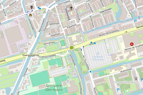 Ambulance-melding op Reinier de Graafweg, Delft op 4 mei, kaart-overzicht