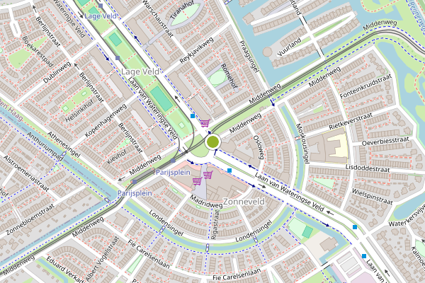 Ambulance-melding op Middenweg, Den Haag op 18 juni, kaart-overzicht